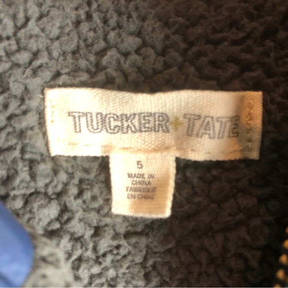 TUCKER + TATE Boy’s Gray Heather Herringbone Texture Blue Puffer Vest, size 5 - Picture 5 of 9